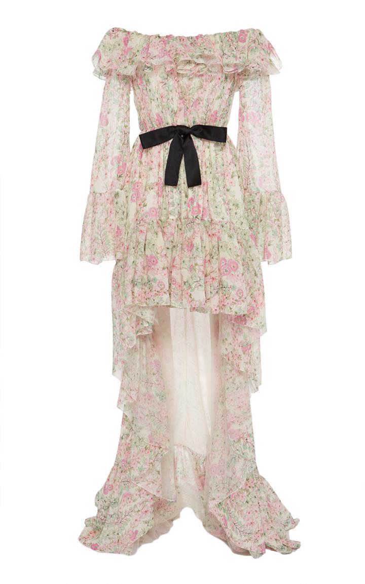 Giambattista Valli Off-the-shoulder Asymmetric Silk-chiffon Maxi Dress
