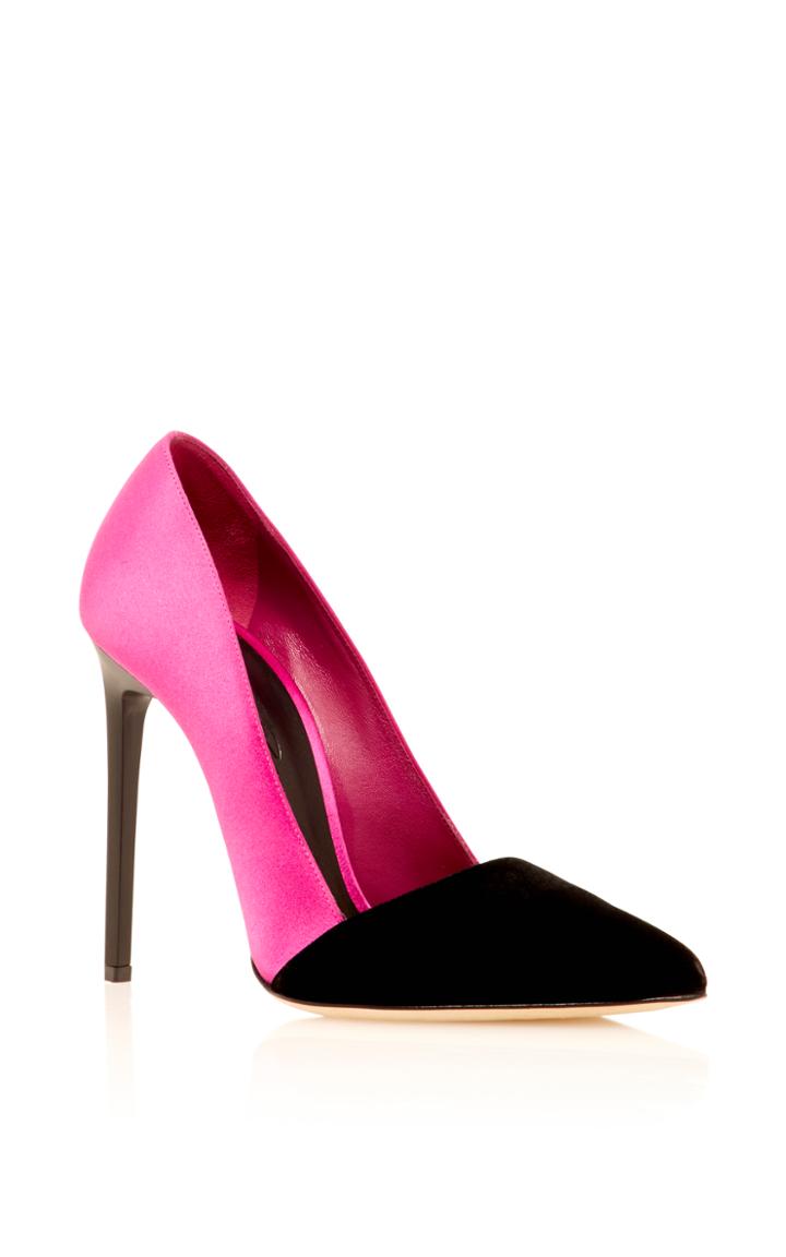 Oscar De La Renta Vik Satin And Velvet Pump