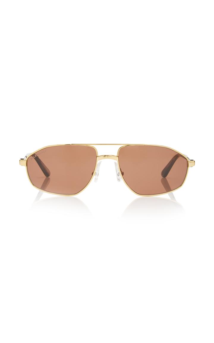 Balenciaga Gold-tone Metal Aviator-style Sunglasses