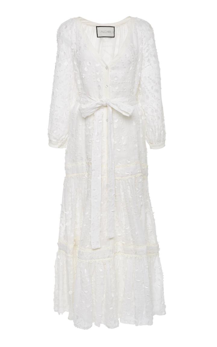 Alexis Joyce Tie-front Fil Coup Linen Maxi Dress
