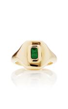 Moda Operandi Shay 18k Yellow Gold Emerald Baguette Essential Pinky Ring Size: 2.5