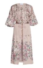 Luisa Beccaria Stretch Satin Printed Flowers Dress
