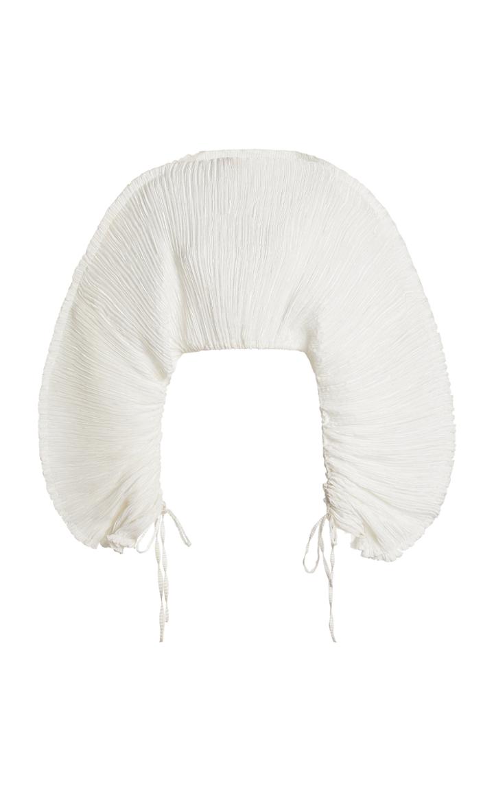 Cult Gaia Mala Tie-detailed Pliss-satin Top
