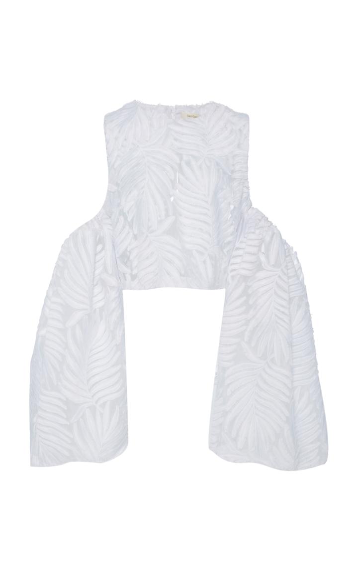 Semsem Salhia Leaf Puff Sleeve Top