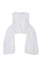 Semsem Salhia Leaf Puff Sleeve Top