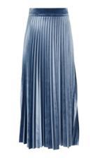 Luisa Beccaria Pleated Velvet-trimmed Crepe De Chine Midi Skirt