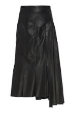Marni Draped Leather Midi Skirt