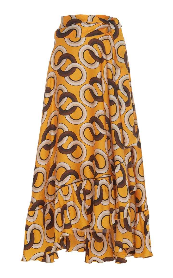 For Restless Sleepers Bronte Printed Silk Maxi Skirt
