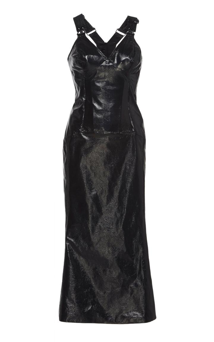 Olivier Theyskens Nance Fitted Leather Dress