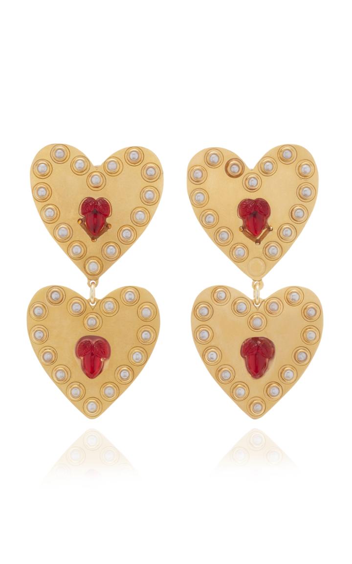 Moda Operandi Mercedes Salazar Red Soul Heart Earrings