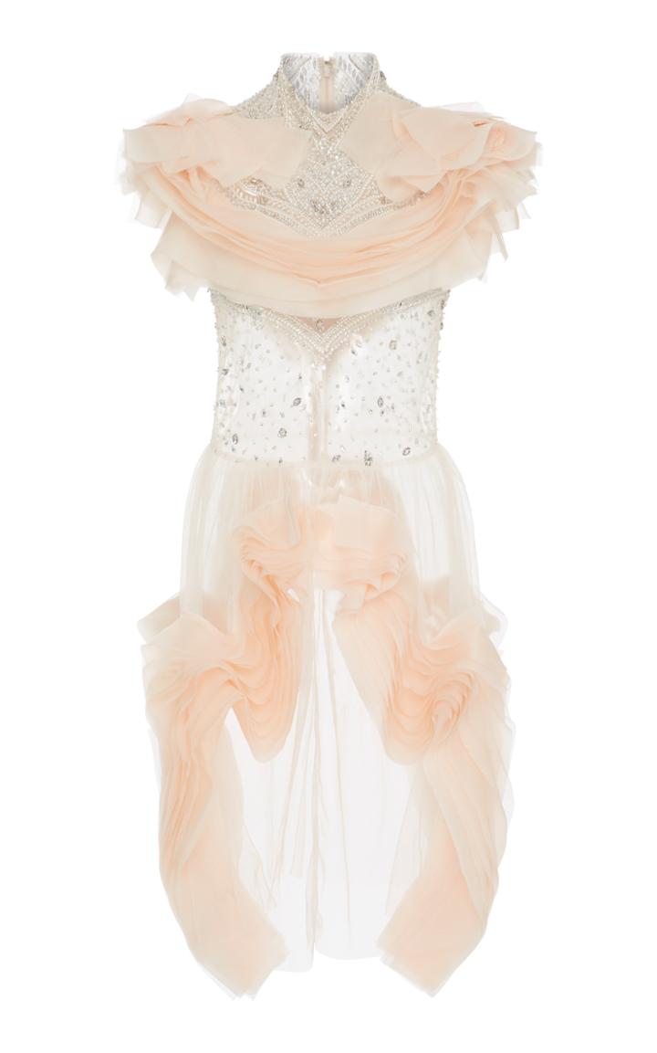 Christian Siriano Embroidered Organza Cocktail Dress