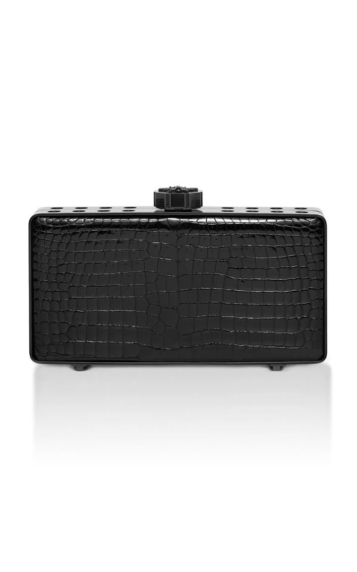 Bougeotte Titanium Best Secret Keeper Clutch In Black Crocodile
