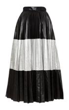 Christopher Kane Two-tone Pleated Laminated Midi Skirt