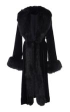 Marei 1998 Powderpuff Velvet Coat With Faux Fur Collar And Cuffs