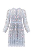Moda Operandi Needle & Thread Wallflower Embroidered Tulle Mini Dress Size: 6