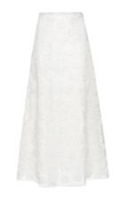 Giamba Floral Wool And Organza Long Skirt