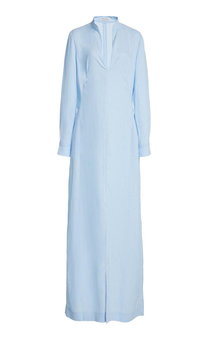 Moda Operandi Gabriela Hearst Albon Woven Aloe Linen Shirt Dress