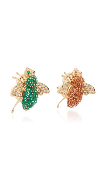 Sabbadini Bee 18k Gold Multi-stone Earrings