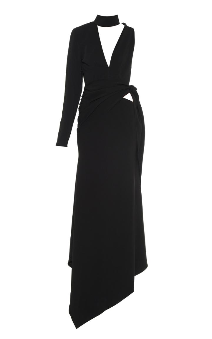 Aleksandre Akhalkatsishvili Asymmetric Cutout Georgette Gown