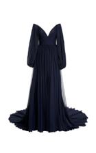 Moda Operandi Monique Lhuillier Draped Off-the-shoulder Chiffon Gown