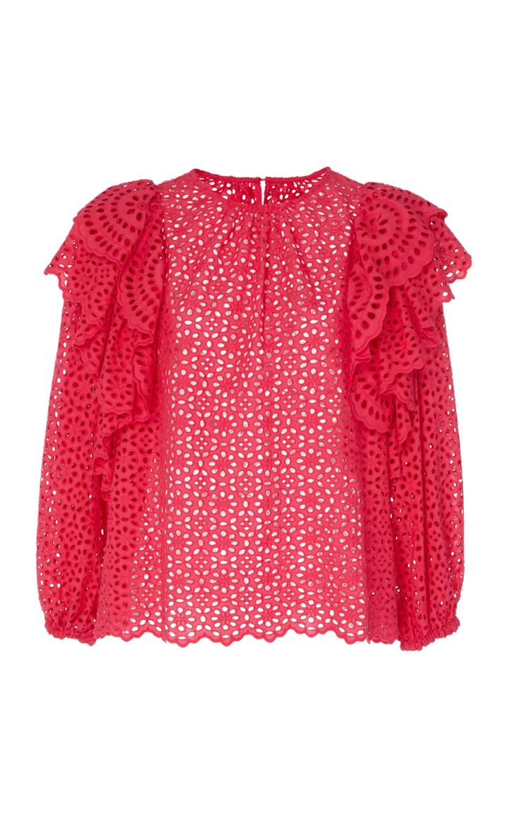 Ulla Johnson Cassi Eyelet Cotton Blouse