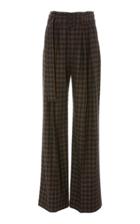 Vince Belted Checked Brushed-twill Wide-leg Pants