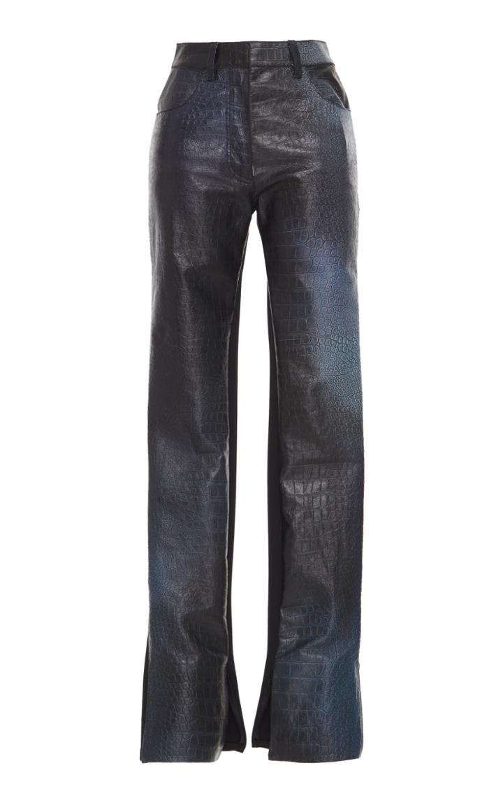 Roberto Cavalli Mid-rise Leather Pant