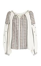 Frame Denim Anita Embroidered Cotton-voile Top