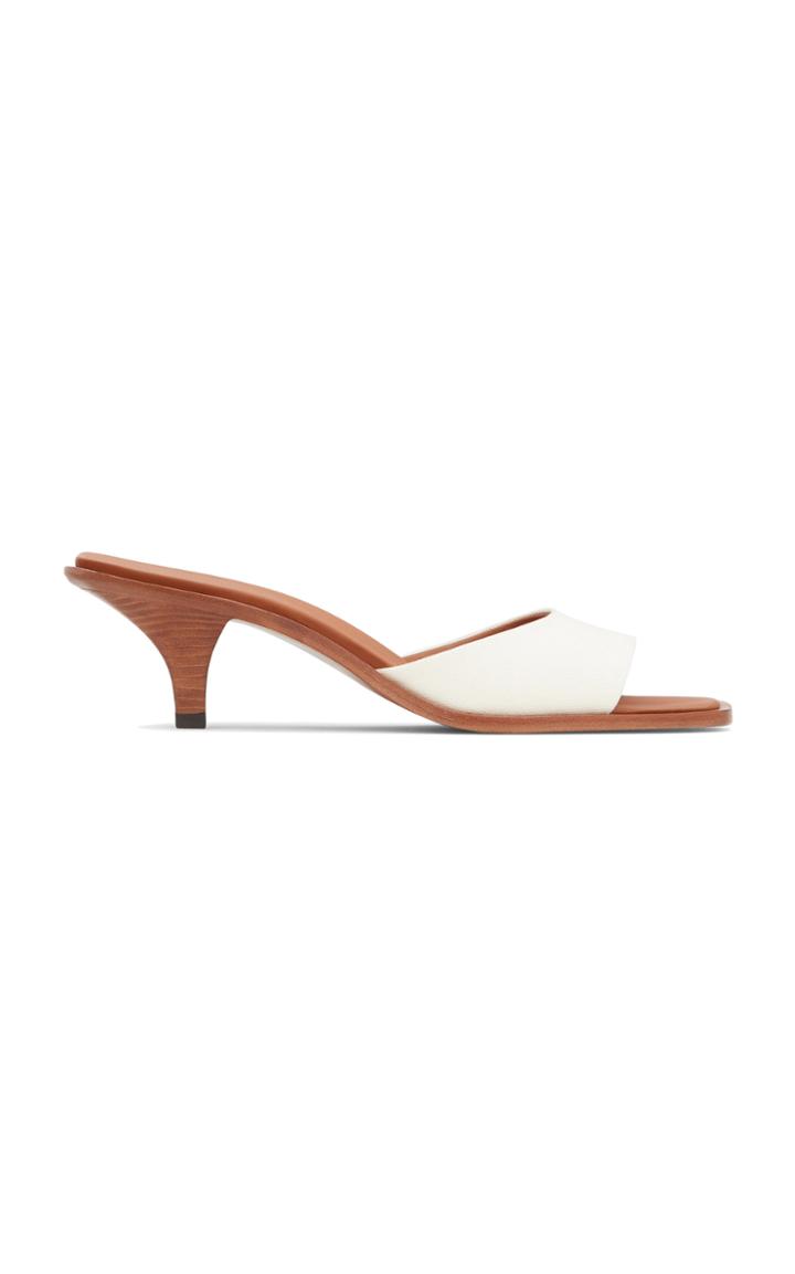 Neous Cygnus Canvas-trimmed Leather Sandals