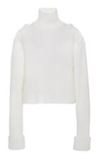 Moda Operandi Helmut Lang Cropped Wool Ribbed-knit Sweater Size: Xs