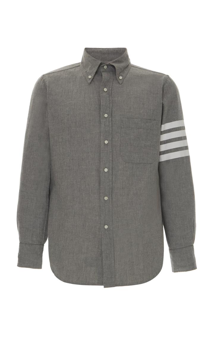 Thom Browne Four-stripe Chambray Button-down Shirt