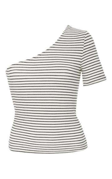 Getting Back To Square One One-shoulder Striped Top