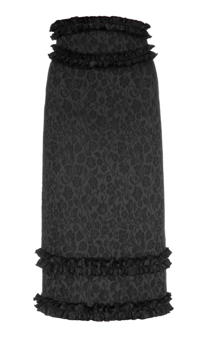 Flow The Label Ruffled Floral Pencil Skirt