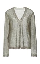 Moda Operandi Valentino V-neck Sheer Long Sleeved Top