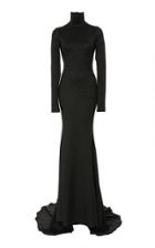 Christian Siriano Shimmer Knit Turtleneck Gown