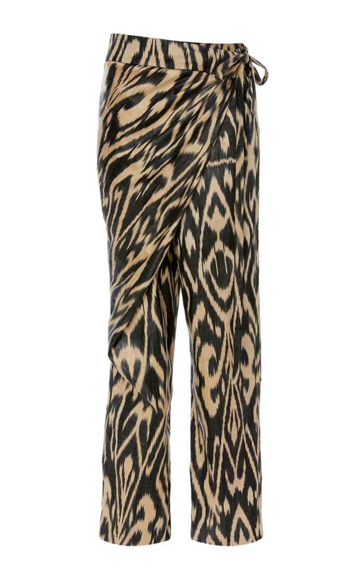Oscar De La Renta Printed Silk-blend Pants