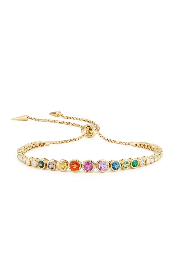 Moda Operandi Jemma Wynne 18k Yellow Gold Rainbow Sapphire Slider Bracelet