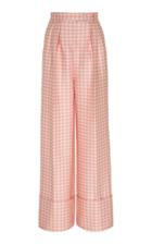 Moda Operandi Emilia Wickstead Gingham High-waisted Crepe Pants Size: 8