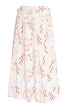 Simone Rocha Pleated Printed Cotton-voile Midi Skirt