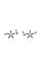 Melis Goral Mars 14k Gold Sapphire And Diamond Earrings
