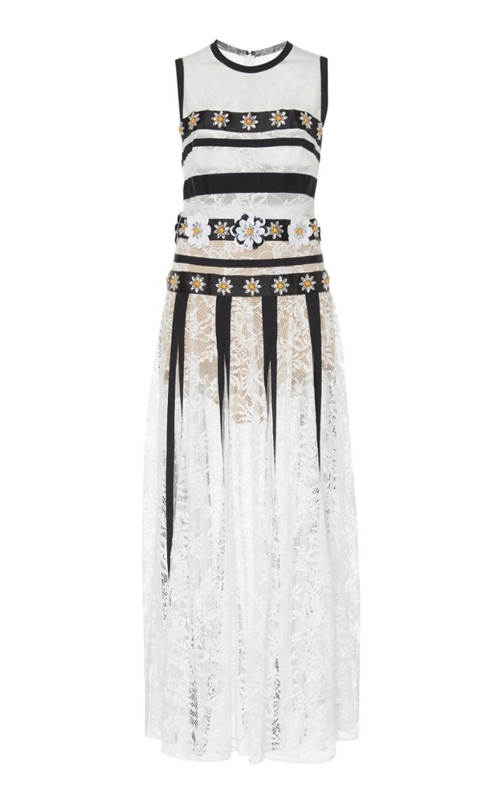 Elie Saab Embroidered Lace Dress