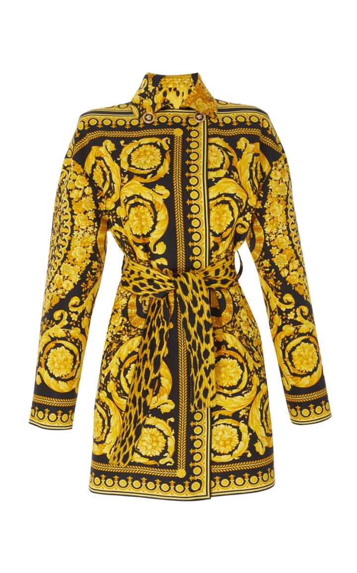 Versace Baroque Print Trench Coat