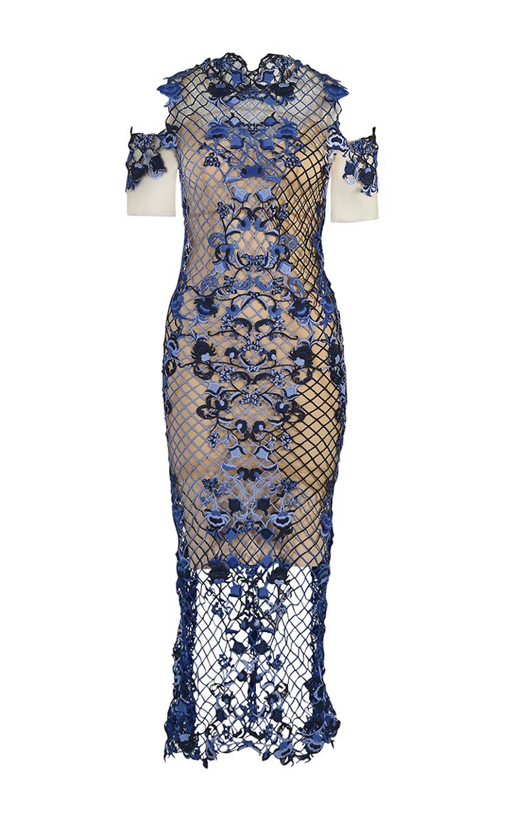Thurley Rossellini Open Shoulder Midi Dress