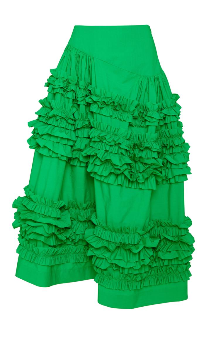 Moda Operandi Molly Goddard Otis Frilled Cotton Midi Skirt