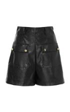 Stella Jean High Waisted Leather Shorts