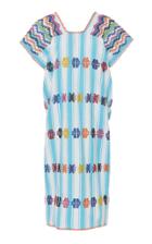 Pippa Holt Embroidered Striped Cotton Caftan