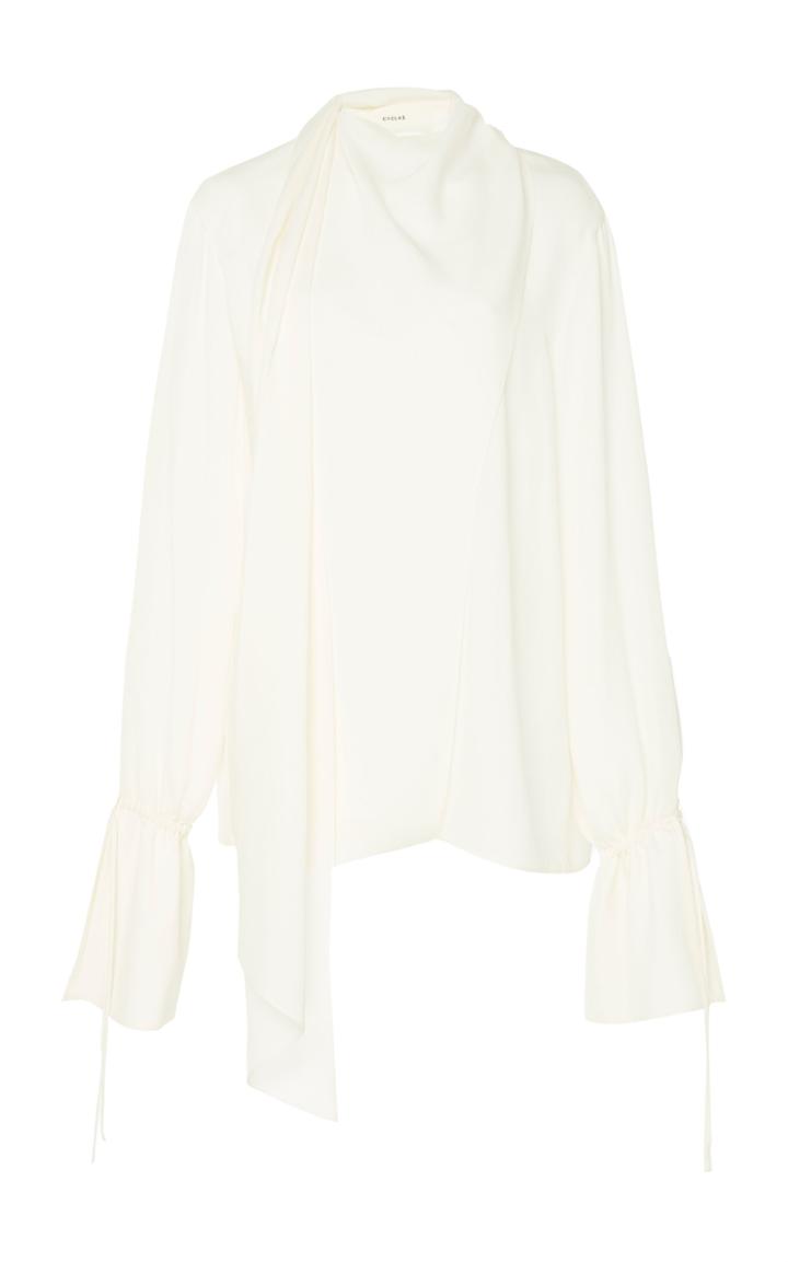 Cyclas Silk Georgette Tie Neck Blouse