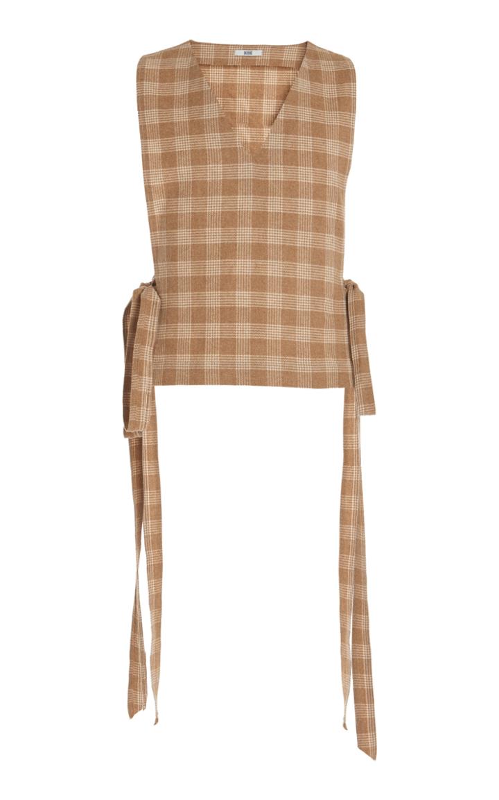 Moda Operandi Bode Oatmeal Plaid Dickie Vest
