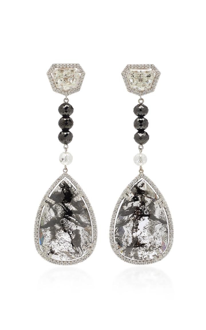 Martin Katz 18k White Gold Pear-shaped Diamond Earrings