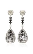 Martin Katz 18k White Gold Pear-shaped Diamond Earrings